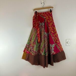 Reversible Upcycled Sari Wrap Maxi Skirts